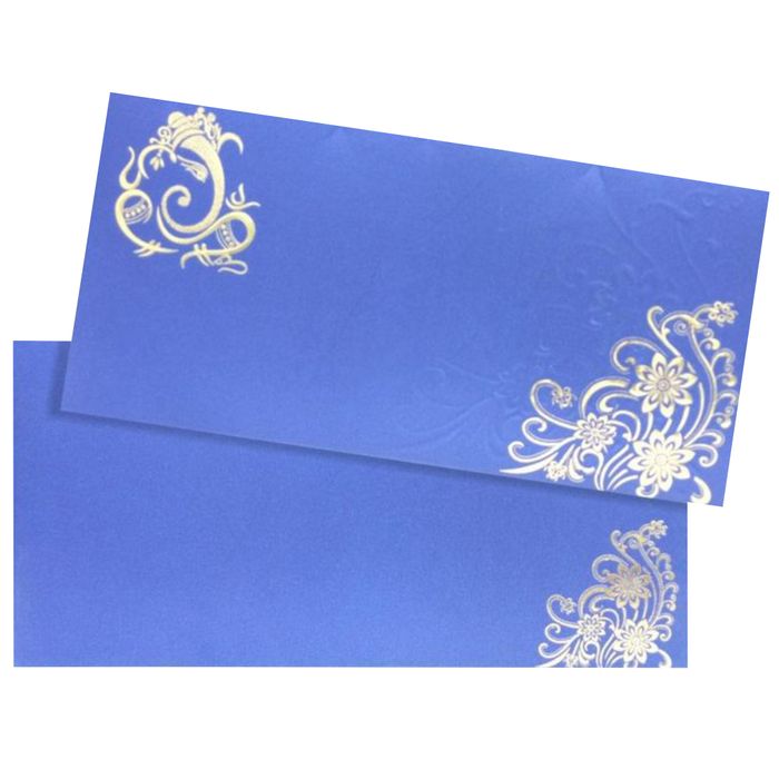 Alluring Blue Shading With Floral Theme Wedding Card - KNKS17BG-King of Cards