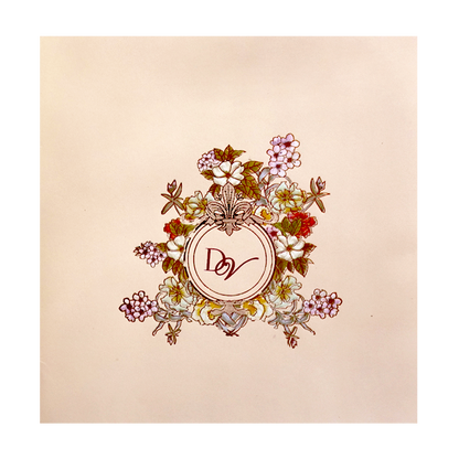 Pink Offset Simple Floral Invitation Card-KNBY5403