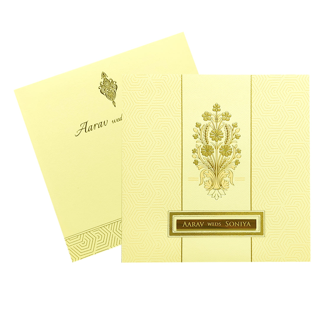 Pale Pink Floral Foil Invitation-KRC29101