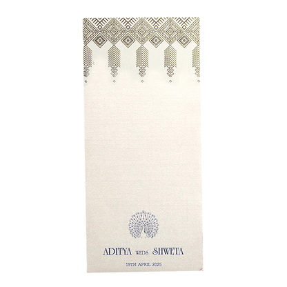 White Silver Single Sheet Invitation-King of Cards