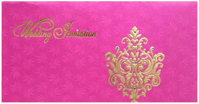 Romantic Pink Shading With Blossom Design Wedding Card - KNKZ0340