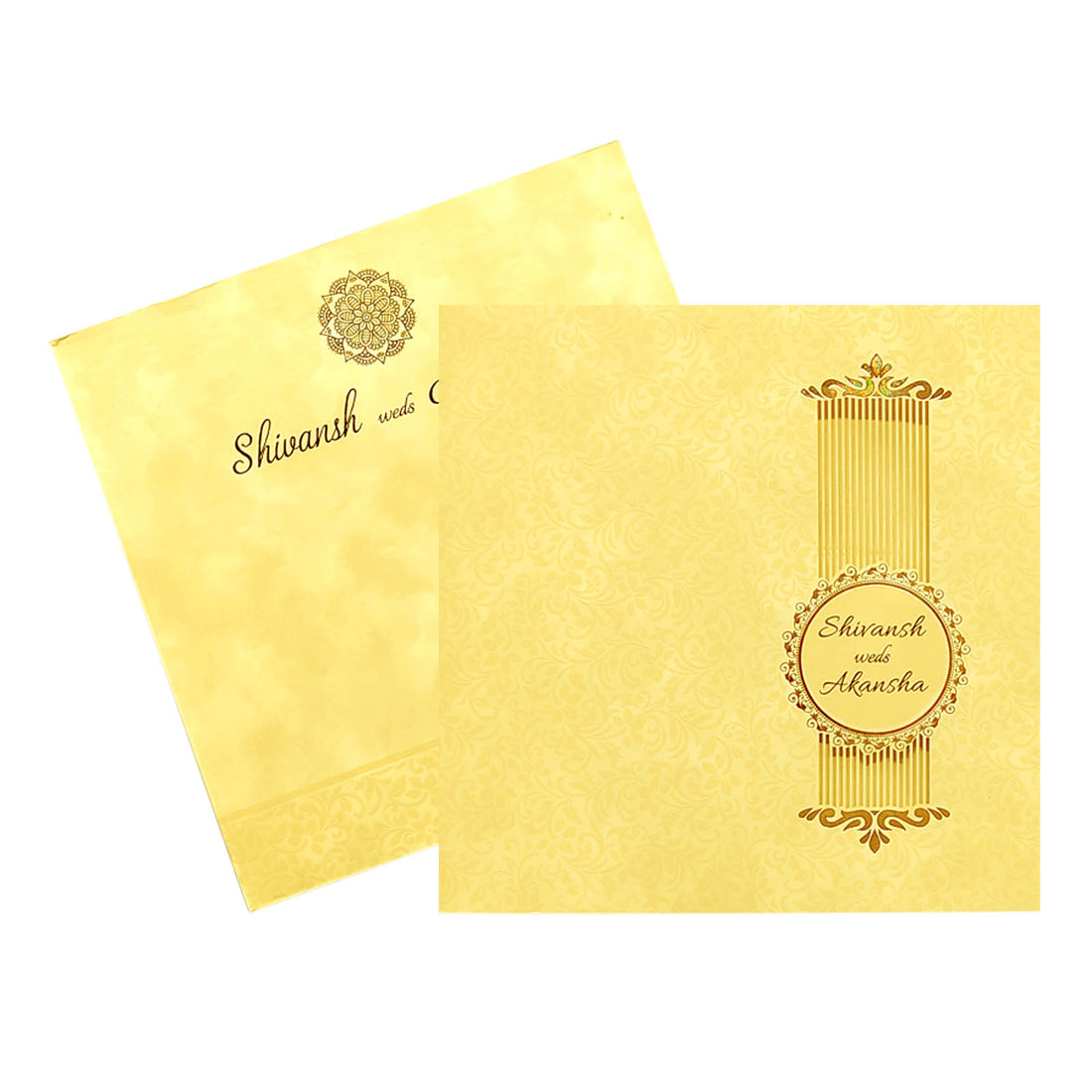 Cream Floral Invitation Card-KRC28170