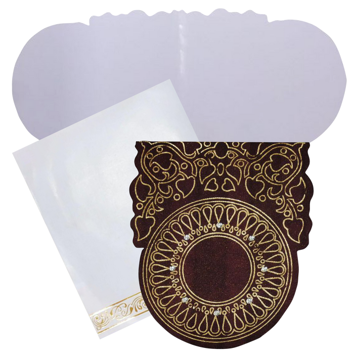 Beautiful Brown Shading Personal Wedding Card - KNK3238