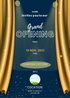 Black With Gold Curtains Grand Opening Invitation-AAGOI001