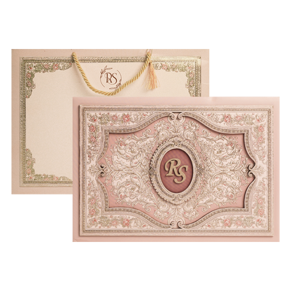 Pink Baroque Floral Wedding Invitation Box-KSI64390