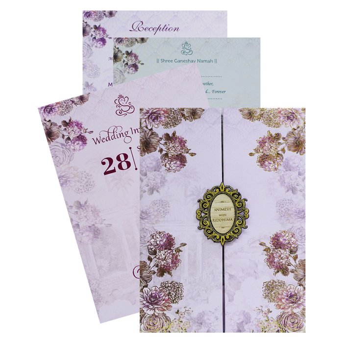 Light Pastel Purple Padded Invitation-King of Cards