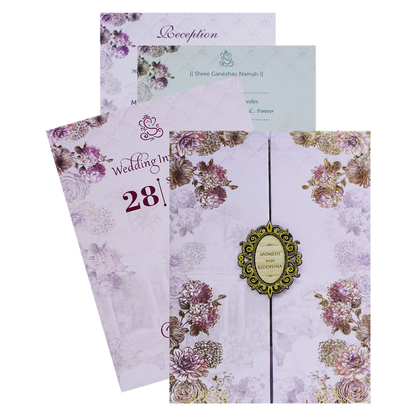 Light Pastel Purple Padded Invitation-King of Cards