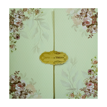 Pista Green Floral Design In Door Opening Pattern-KNKBY5408-King of Cards