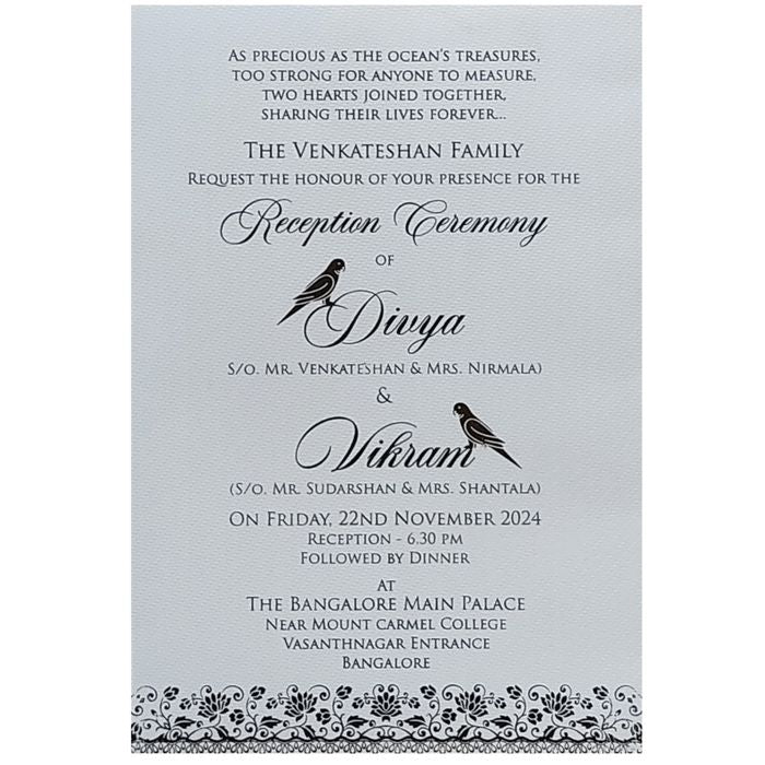 White Texture Single Sheet Invitation Card-King of Cards