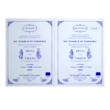 White Gold Floral Nameplate Invitation Card-King of Cards