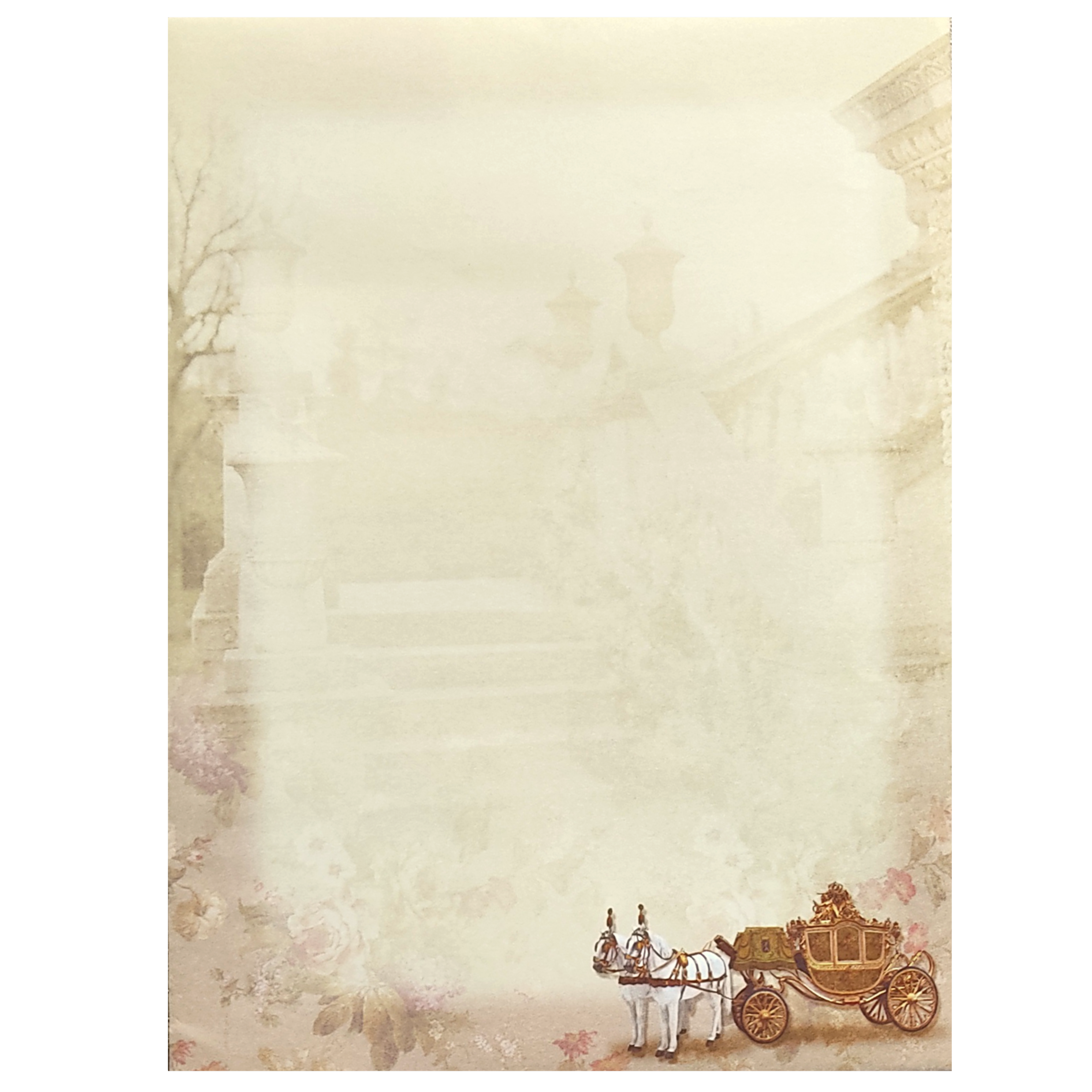 Brown Floral Paper Sheet Wedding Card-KNEP1609