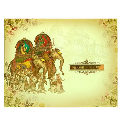 Cream Elephant Padded Invitation Card-King of Cards