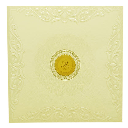 White Embossed Floral Invitation Card-KRC29560