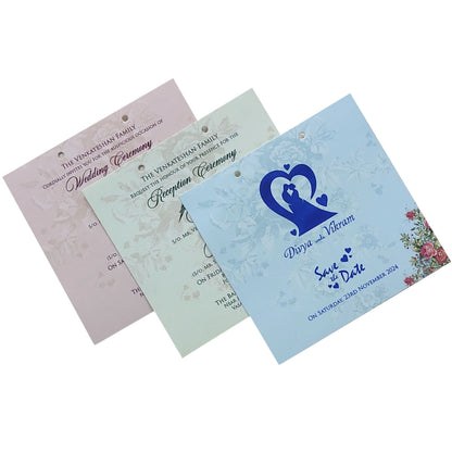 Orange Cream and Pink Flowers Bride and Groom MDF Card-KNKO7601