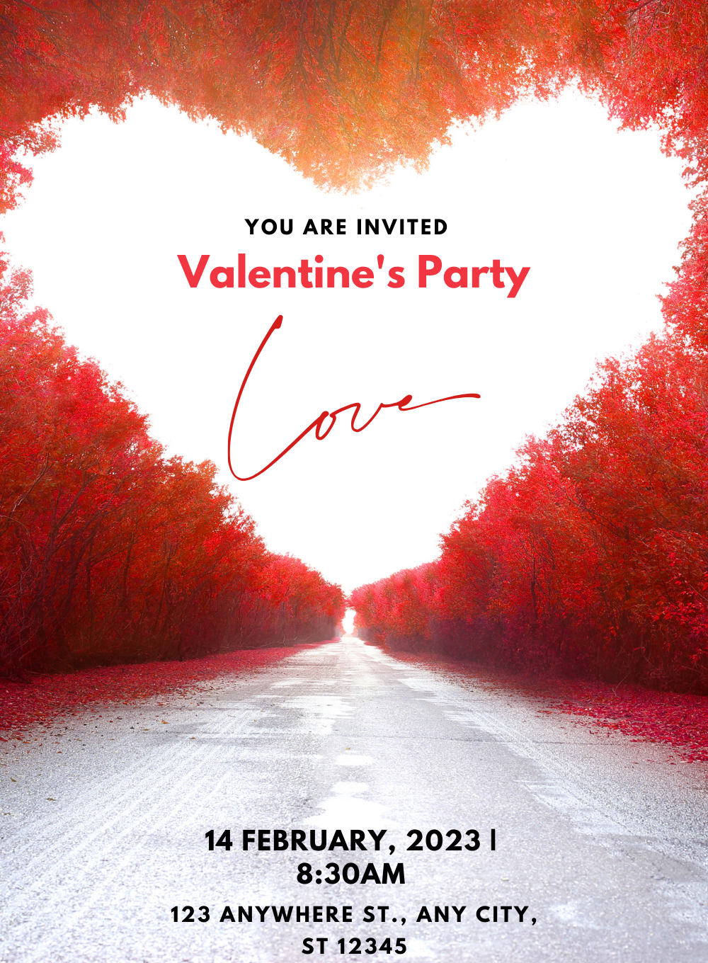 Heart Road Valentine s day Invitation-AAVAl018