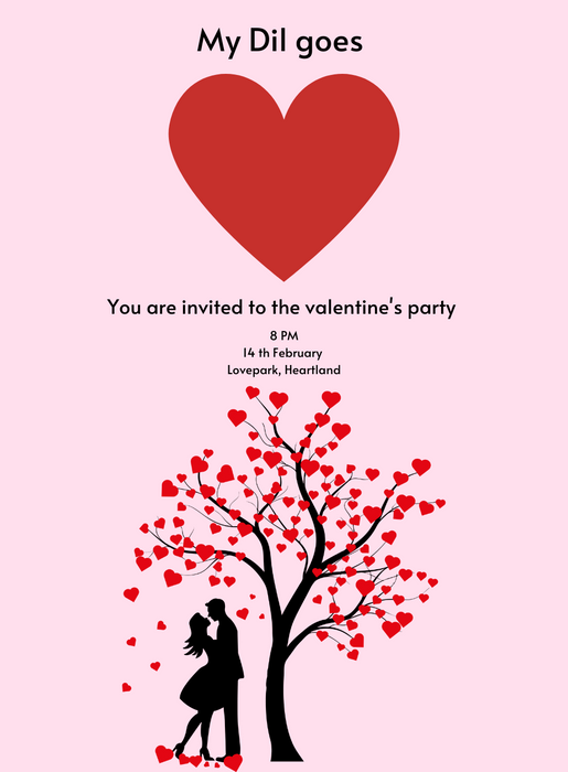 Hearts Tree Valentine s day Invitation-AAVAl015