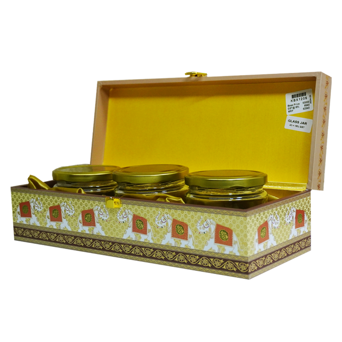 Muted Green Mughal Art Box Invitation-King of Cards