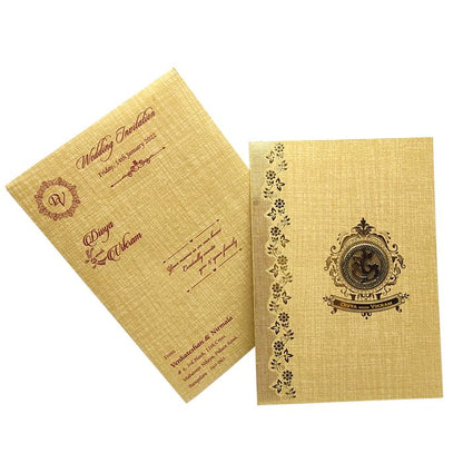 Brown Gold Metallic Invitation Card-King of Cards