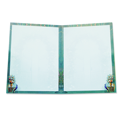 Green Radha Krishna Elegant Wedding Card - KNTY6816