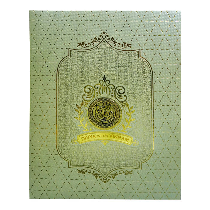 Pista Green Textured Wedding Card-King of Cards