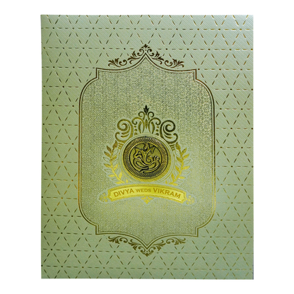 Pista Green Textured Wedding Card-King of Cards