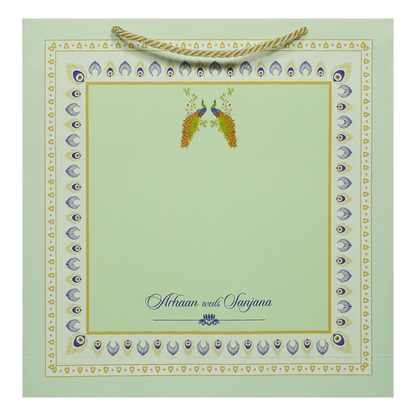 Buy Blue Peacock Theme Wedding Invitation Box