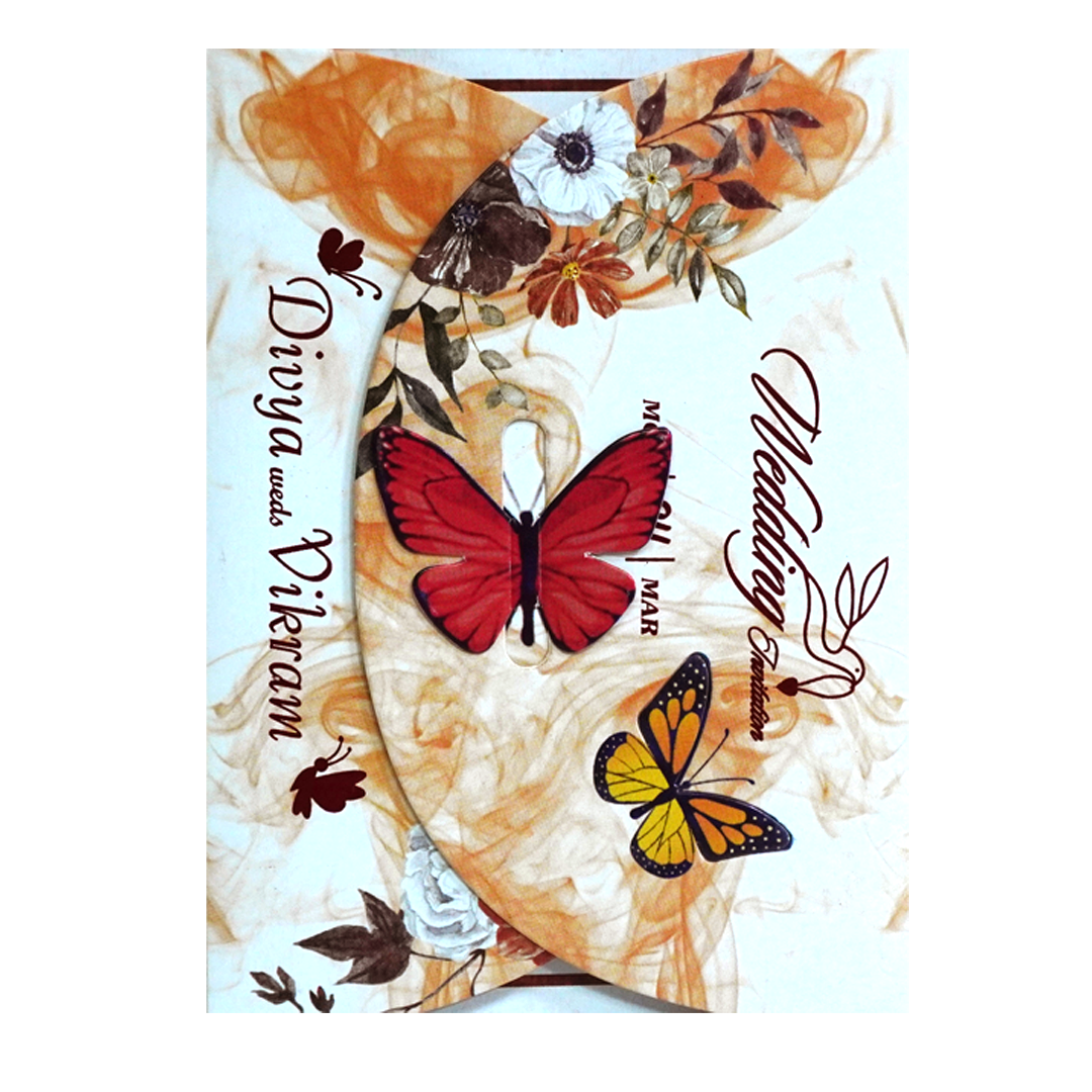 Orange Butterfly Invitation Card-King of Cards