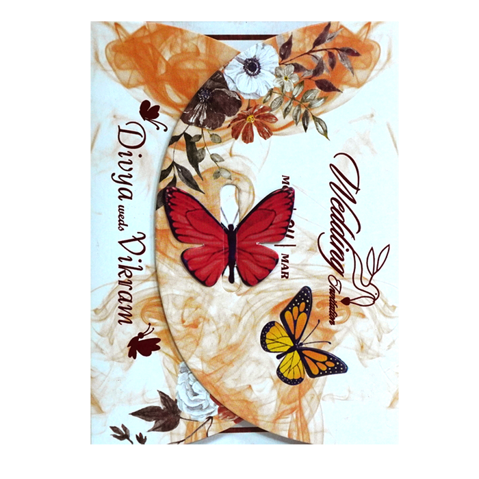 Orange Butterfly Invitation Card-King of Cards