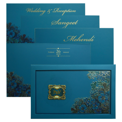 Make your event special with our exclusive Blue Premium Padded Marriage Invitation. Shop now! ?WhatsApp Support ?Express Delivery.