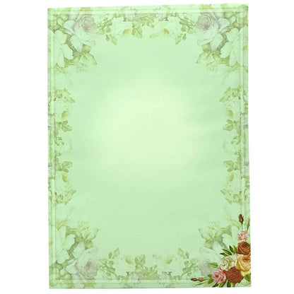 Pastel Green Floral Offset Wedding Card With Ganesha Sticker-KNCP253G-King of Cards