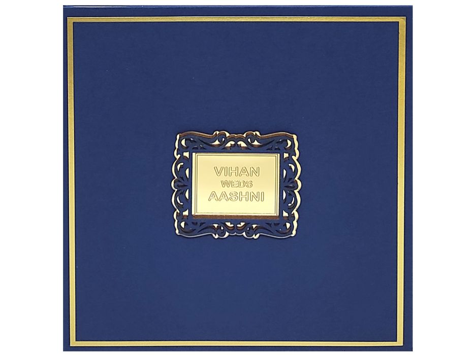 Blue Padded Invitation Card-King of Cards