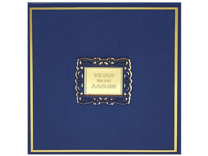 Blue Padded Invitation Card-King of Cards