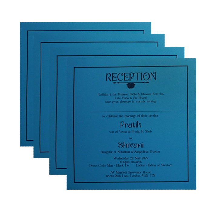 Aqua Blue Premium Invitation Card-King of Cards