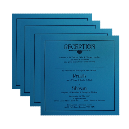 Aqua Blue Premium Invitation Card-King of Cards