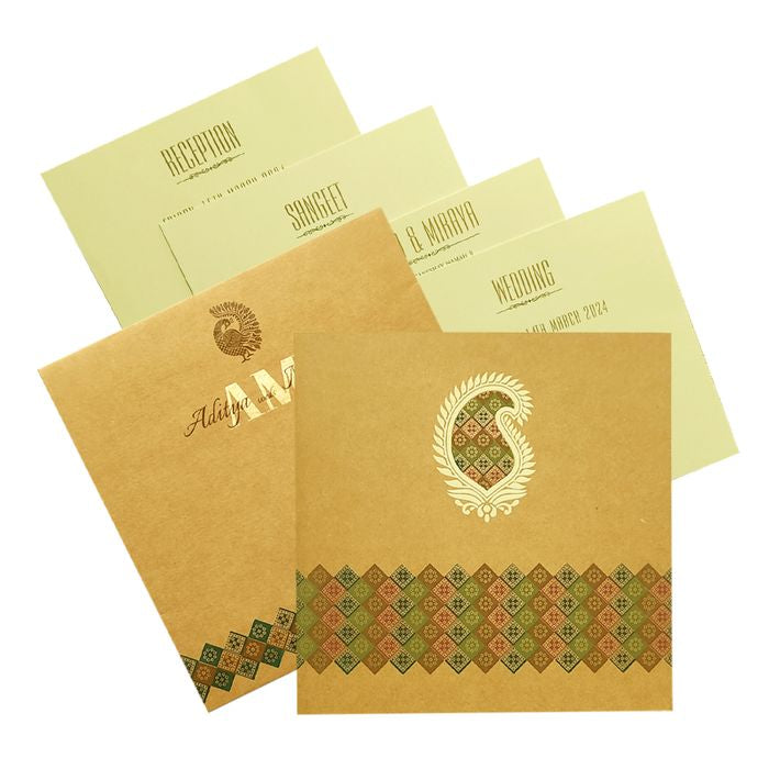 Brown Green Design Invitation Card-King of Cards