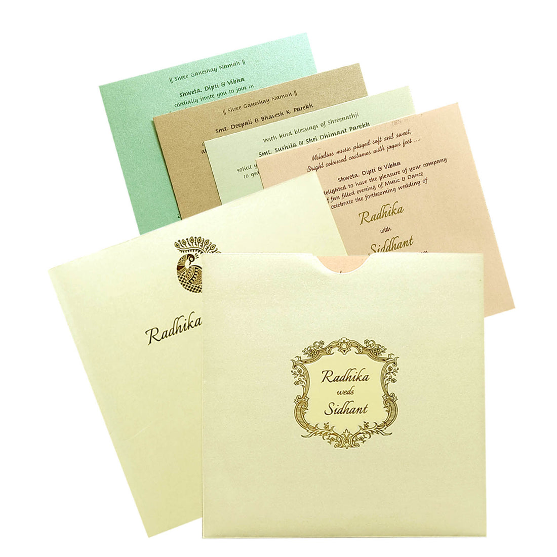 Cream Floral Design Invitation Card-King of Cards