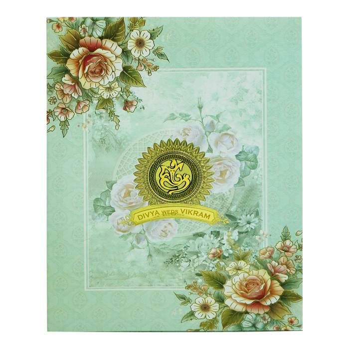 Pastel Green Floral Wedding Card-King of Cards