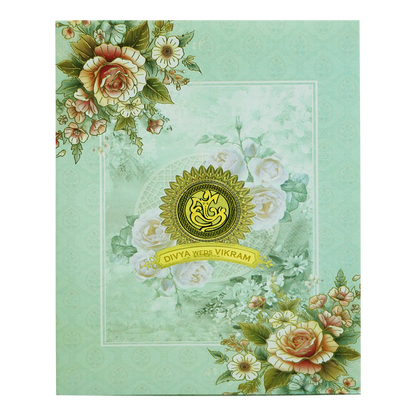 Pastel Green Floral Wedding Card-King of Cards