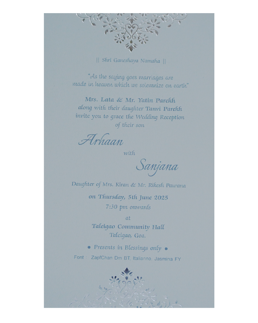 Grey Floral Single Card-KRCS7292