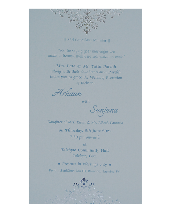 Grey Floral Single Card-King of Cards