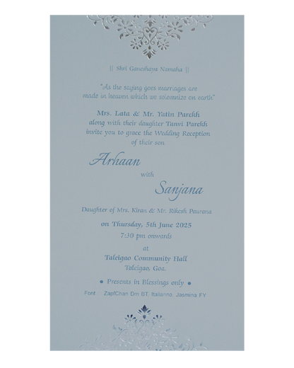 Grey Floral Single Card-King of Cards