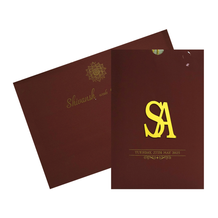 Wine Red Wedding Card-King of Cards