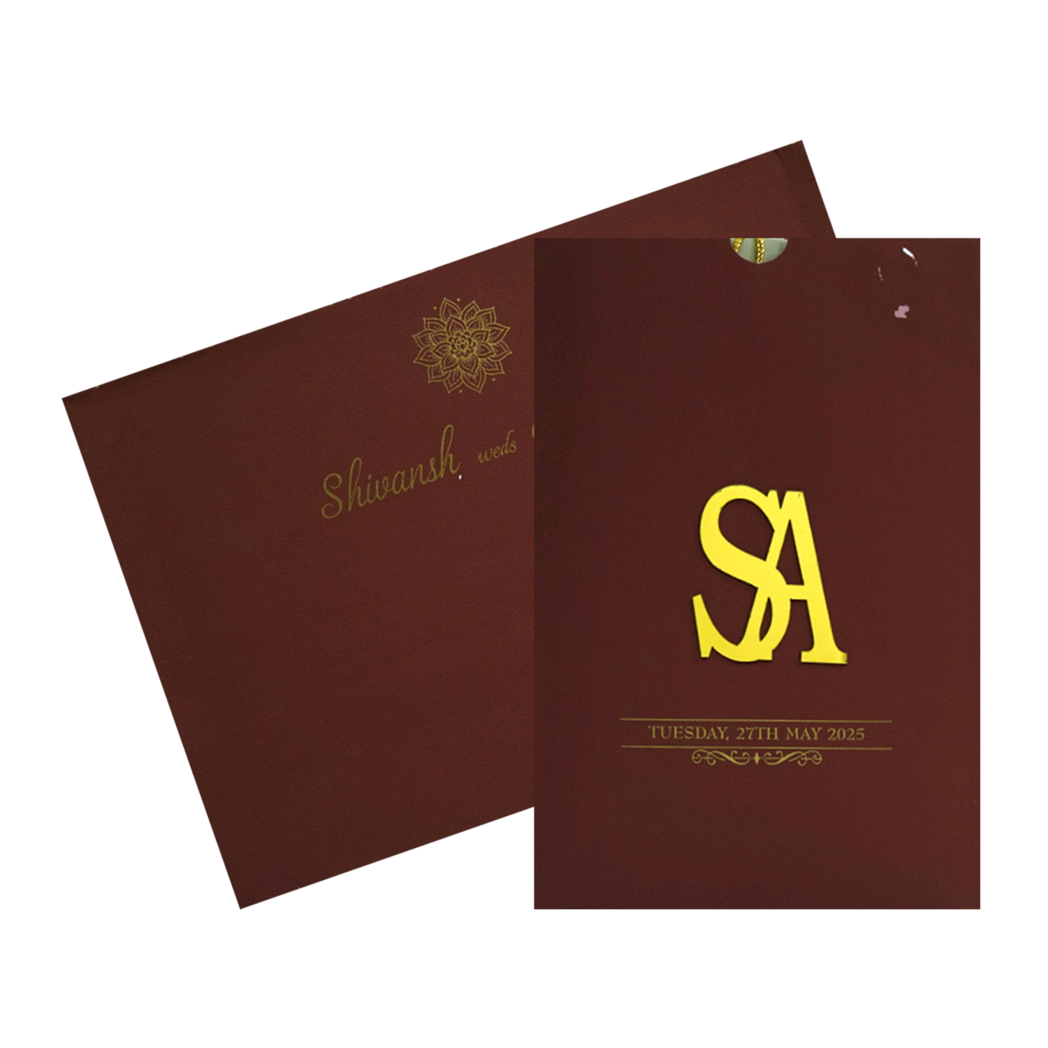 Wine Red Wedding Card-KRC30691
