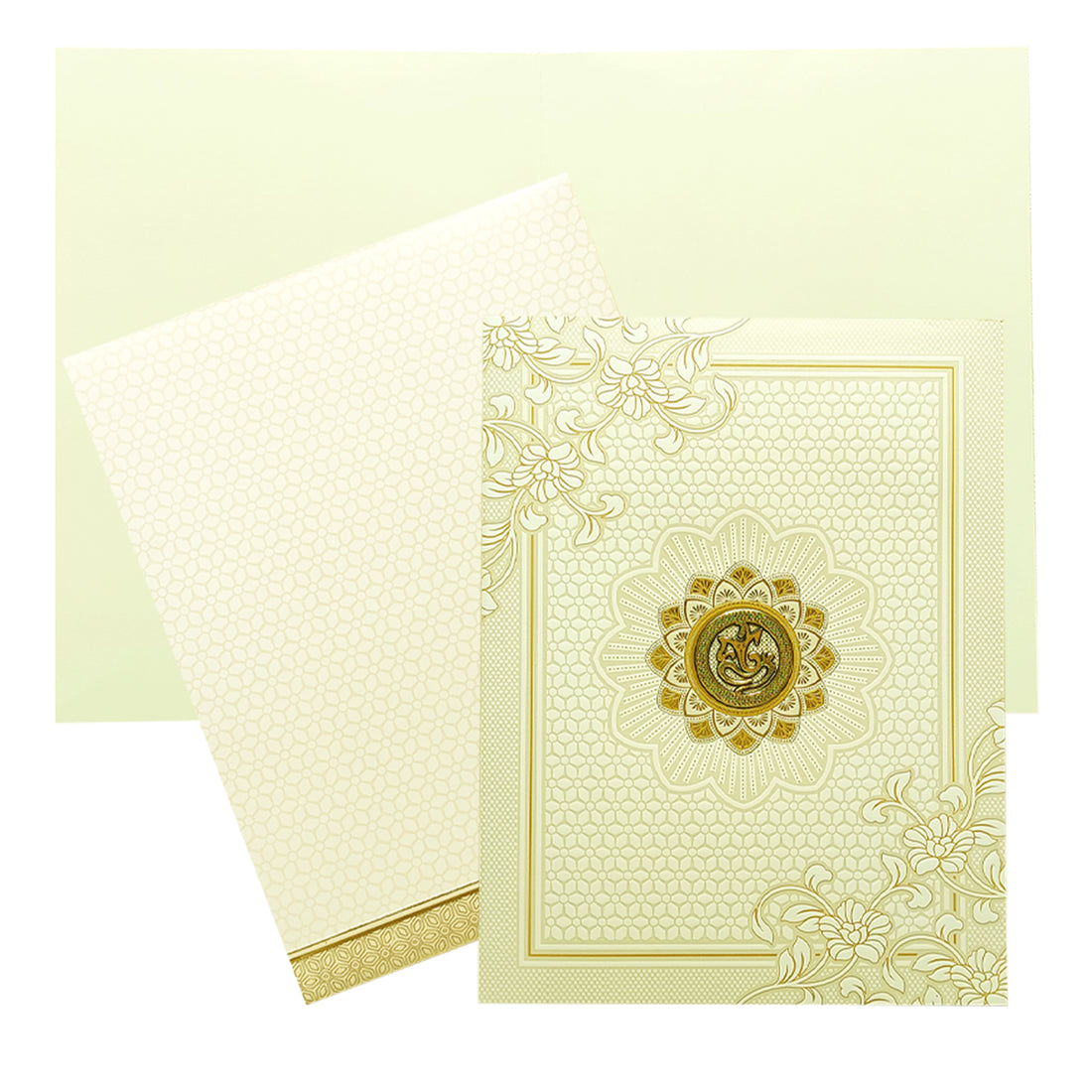White Ganesha Invitation Card-KNJS2075