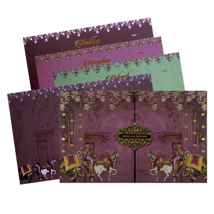 Mauve Purple Royal Wedding Card-KVN07270