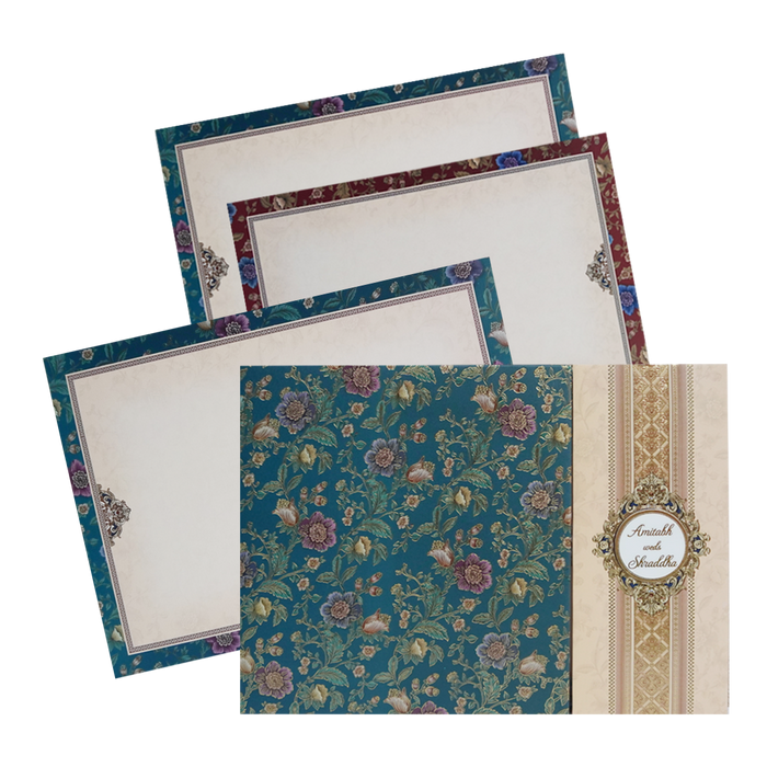 Dark Green Door Type Box Wedding Card-King of Cards