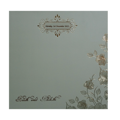 Grey Floral Marriage Card-King of Cards