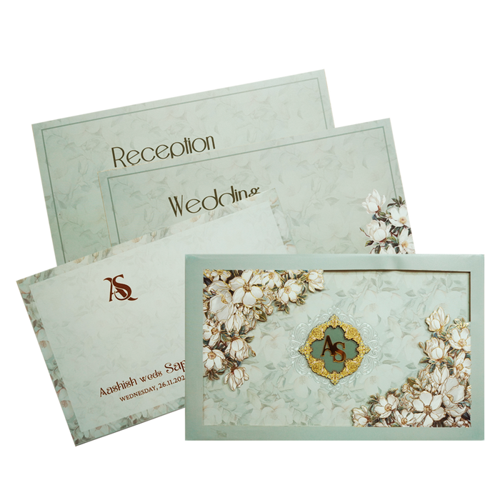 Green Laser cut Premium Invitation-King of Cards