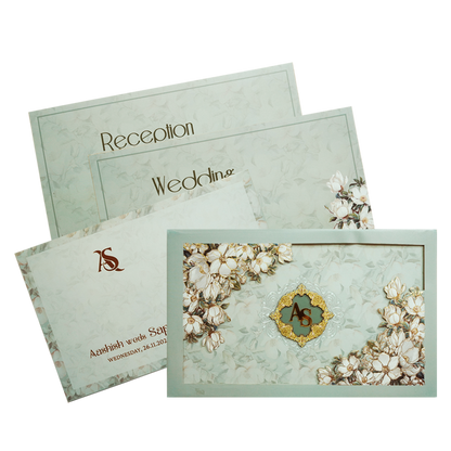 Green Laser cut Premium Invitation-King of Cards