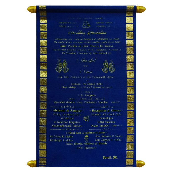 Sapphire Blue Scroll Card-King of Cards